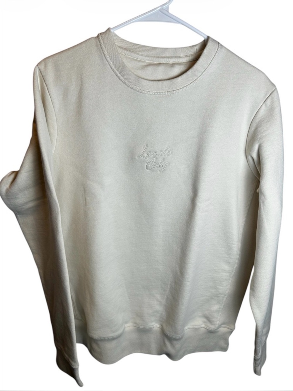 Original Favorites Locals Only Sweatshirt Ivory Crewneck Pullover Streetwear M